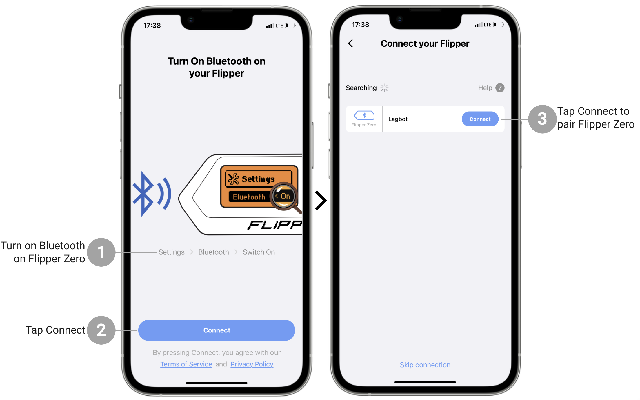 Připojení k Flipper Zero
